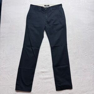 Vans Chino Pants Black Flat Front Straight Leg Casual Mens Size 31